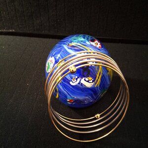 Bangle Bracelets - 3 Silver and 2 Gold Tones - 2 3/4" Diameter